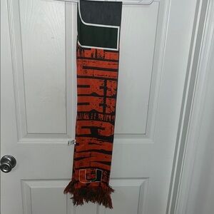University of Miami Orange and Black Scarf with Logo